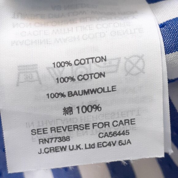 J. Crew Striped & Dot Long Sleeve Button Up Boy Fit Shirt Blue White Size 2 - Picture 10 of 12